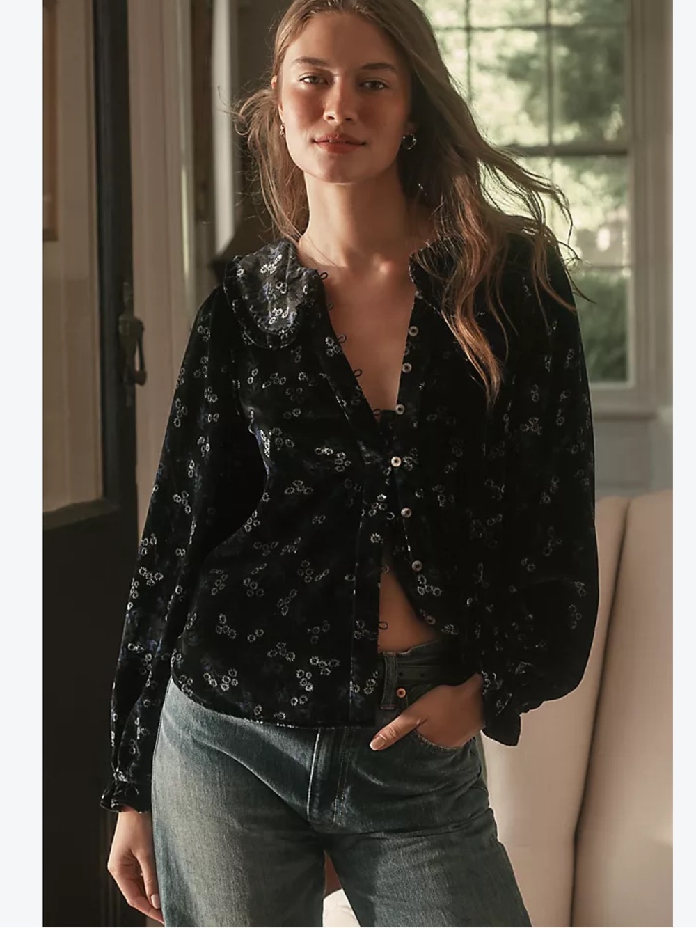 Nwt pilcro the keira button front blouse